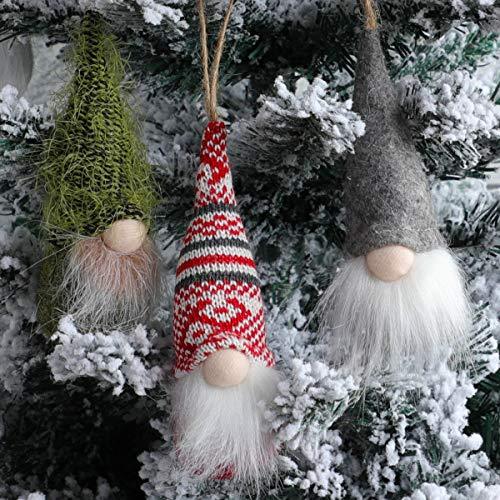 Christmas Tree Hanging Gnomes Ornaments Set of 10, Handmade Santa Elf Hanging Decorations - Decotree.co Online Shop