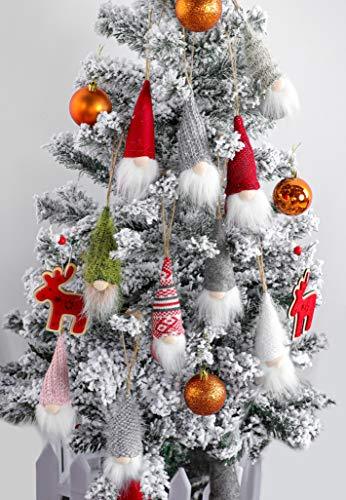 Christmas Tree Hanging Gnomes Ornaments Set of 10, Handmade Santa Elf Hanging Decorations - Decotree.co Online Shop