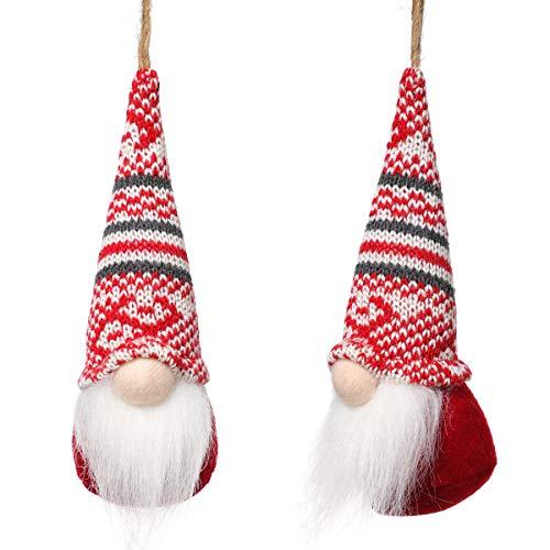 Christmas Tree Hanging Gnomes Ornaments Set of 10, Handmade Santa Elf Hanging Decorations - Decotree.co Online Shop