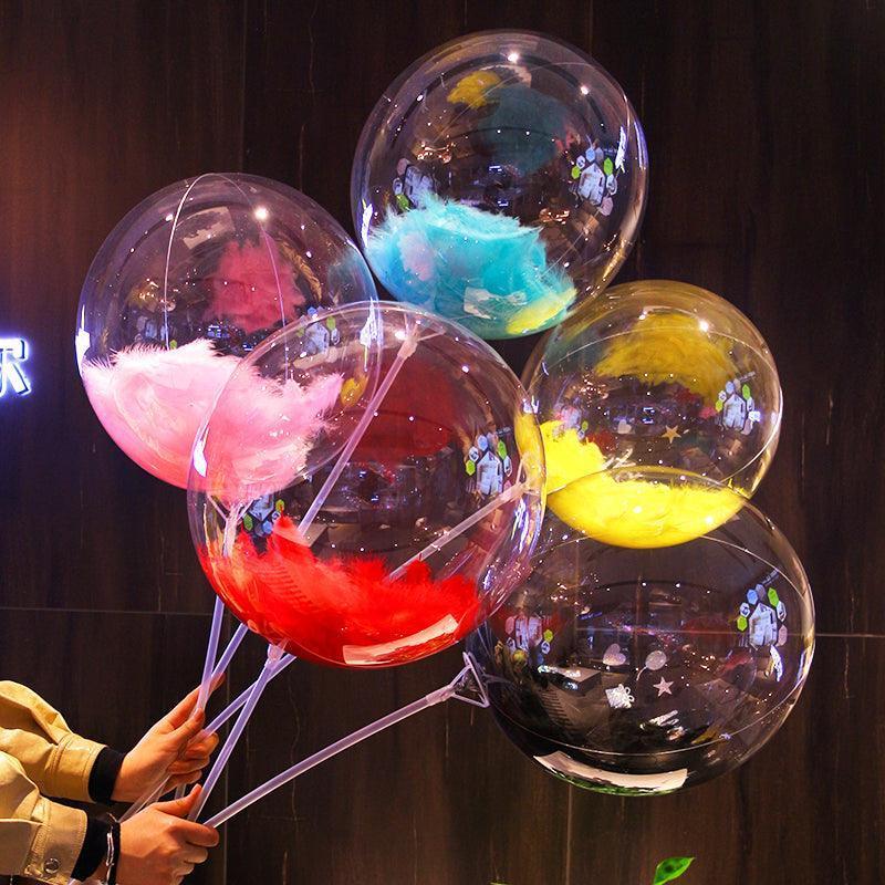 Transparent Plastic Balloon Sticks Holder With Cup for Led Balloons 