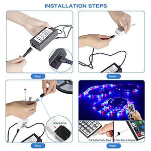 Color Changing Led Strip Lights, Led Lights with 44 Keys Remote and Power Supply for Bedroom Decoration - Decotree.co Online Shop