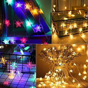 Color Changing Star String Lights Plug in - 33 Feet 100 Led Star Fairy Lights with Remote and Timer - Decotree.co Online Shop