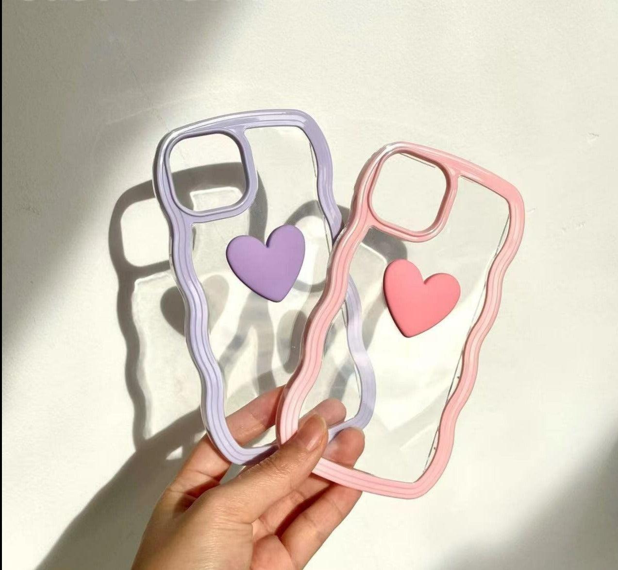 Cute Heart Wave iPhone 14 13 12 11 Pro Max case iPhone 13 12 mini case iPhone XS Max Case iPhone XR case - Decotree.co Online Shop