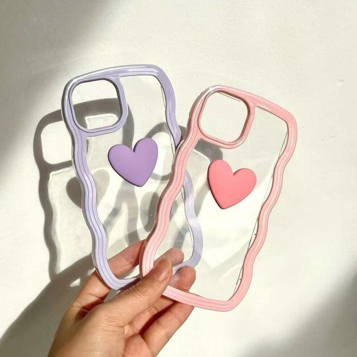 Cute Heart Wave iPhone 14 13 12 11 Pro Max case iPhone 13 12 mini case iPhone XS Max Case iPhone XR case - Decotree.co Online Shop