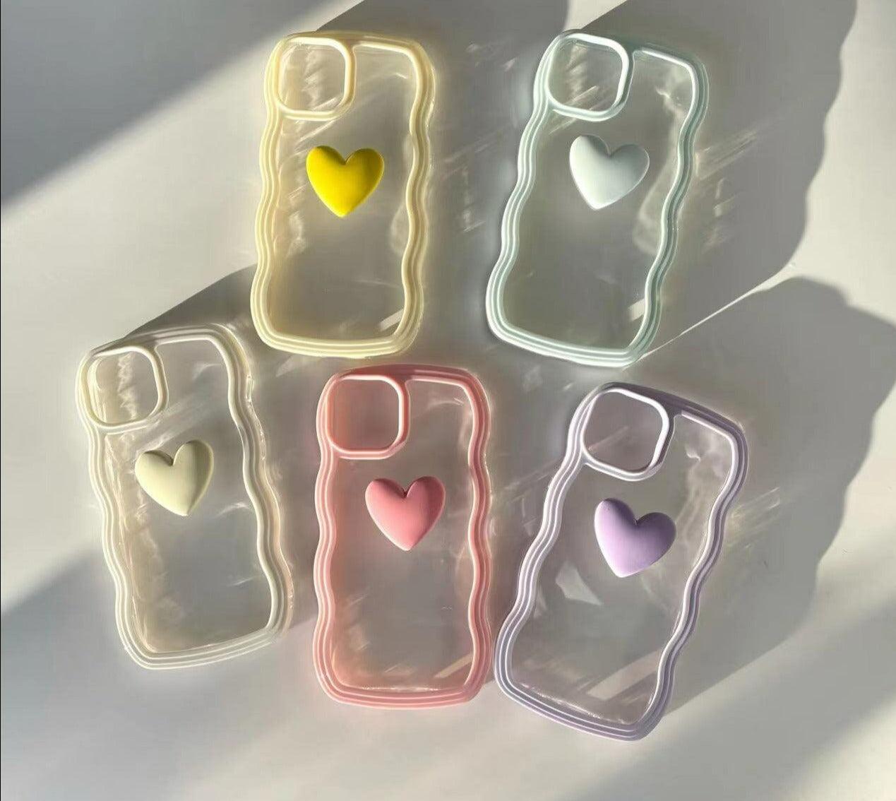 Cute Heart Wave iPhone 14 13 12 11 Pro Max case iPhone 13 12 mini case iPhone XS Max Case iPhone XR case - Decotree.co Online Shop