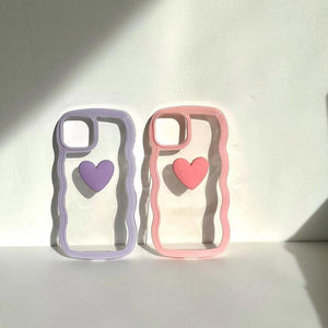 Cute Heart Wave iPhone 14 13 12 11 Pro Max case iPhone 13 12 mini case iPhone XS Max Case iPhone XR case - Decotree.co Online Shop