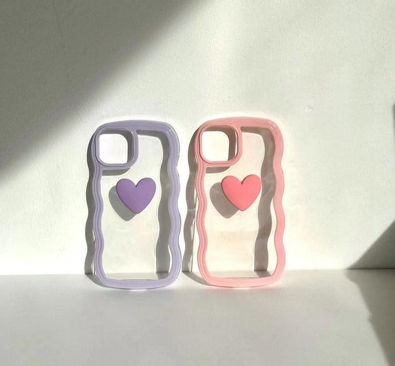 Cute Heart Wave iPhone 14 13 12 11 Pro Max case iPhone 13 12 mini case iPhone XS Max Case iPhone XR case - Decotree.co Online Shop