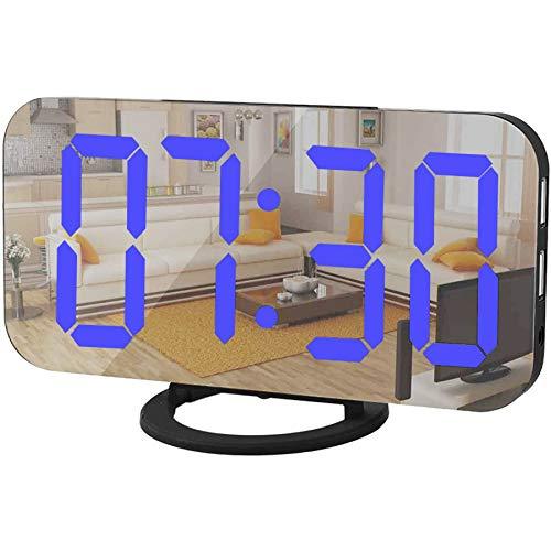 Digital Alarm Clock,Mirror Surface LED Electronic Clocks,with USB Charger,Snooze Model, Auto/Custom Brightness,for Office Table Bedroom Nightstand - Decotree.co Online Shop