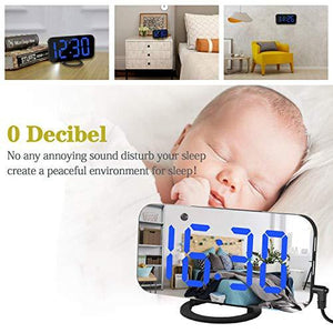 Digital Alarm Clock,Mirror Surface LED Electronic Clocks,with USB Charger,Snooze Model, Auto/Custom Brightness,for Office Table Bedroom Nightstand - Decotree.co Online Shop