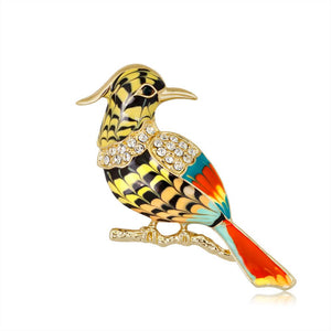 Dripping Oil Painted Wild Animal Bird Corsage Brooch - Decotree.co Online Shop