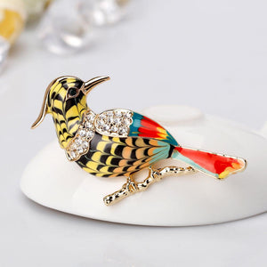 Dripping Oil Painted Wild Animal Bird Corsage Brooch - Decotree.co Online Shop