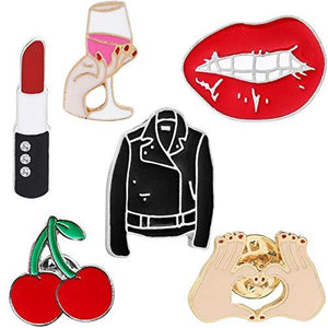 Enamel Lapel Brooches Pin Set, 6pcs Urban Beauty Series Brooch, Fashionable Cartoon Pins for Backpacks Clothes Bags - Decotree.co Online Shop