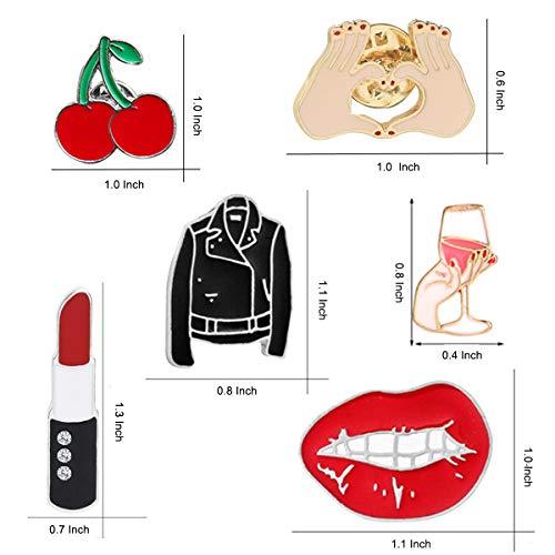 Enamel Lapel Brooches Pin Set, 6pcs Urban Beauty Series Brooch, Fashionable Cartoon Pins for Backpacks Clothes Bags - Decotree.co Online Shop