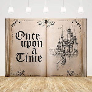 Fairy Tale Books Backdrop Old Opening Book Once Upon a Time Ancient Castle Princess Romantic Story Photo Background - Decotree.co Online Shop