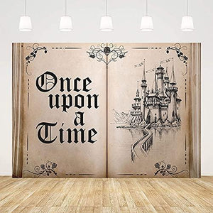 Fairy Tale Books Backdrop Old Opening Book Once Upon a Time Ancient Castle Princess Romantic Story Photo Background - Decotree.co Online Shop