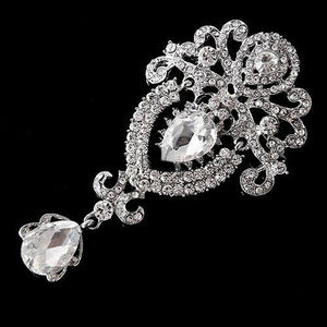 Fashion Crown Crystal Corsage Pendant Glass Brooch - Decotree.co Online Shop