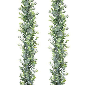 Faux Eucalyptus Garland Plant, 2 Pack Artificial Vines Hanging Eucalyptus Leaves Greenery Garland for Wedding Backdrop Arch - Decotree.co Online Shop