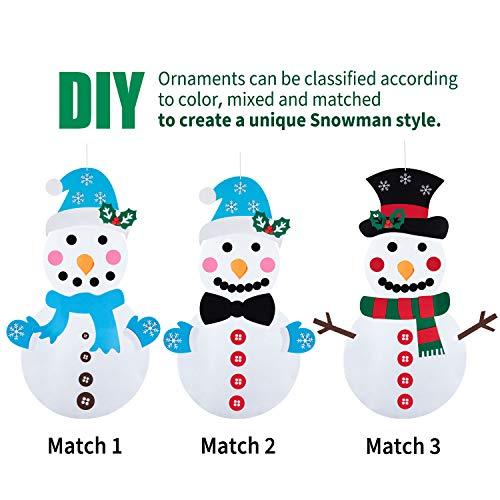 Felt Christmas Snowman for Toddlers, 30 Pcs Cute Christmas Ornaments Kit with Hook and Loop Nativity Set Crafts Gifts, for Kids DIY - Decotree.co Online Shop