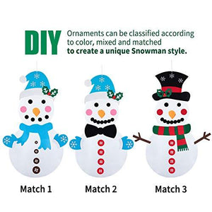 Felt Christmas Snowman for Toddlers, 30 Pcs Cute Christmas Ornaments Kit with Hook and Loop Nativity Set Crafts Gifts, for Kids DIY - Decotree.co Online Shop