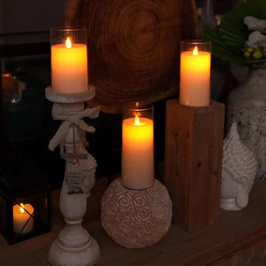 Flickering Flameless Candles, Battery Operated Acrylic LED Pillar Candles with Remote Control and Timer - Decotree.co Online Shop