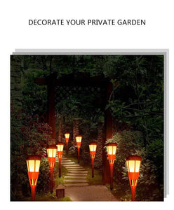 Flickering Flames Torch Solar Lights Handmade Bamboo Outside Flame Lighting Waterproof for Path - Decotree.co Online Shop