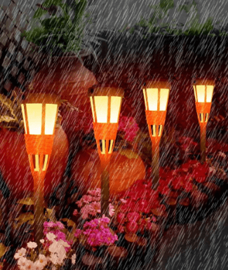 Flickering Flames Torch Solar Lights Handmade Bamboo Outside Flame Lighting Waterproof for Path - Decotree.co Online Shop