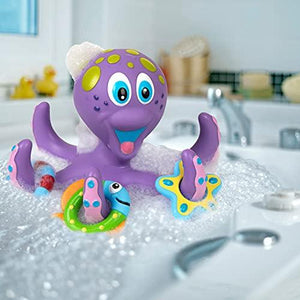 Floating Purple Octopus with 3 Hoopla Rings Interactive Bath Toy - Decotree.co Online Shop