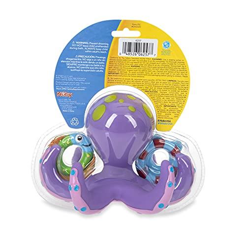 Floating Purple Octopus with 3 Hoopla Rings Interactive Bath Toy - Decotree.co Online Shop