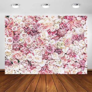 Floral Backdrop for Parties Photoshoot Pink Rose Flowers Wedding Birthday Party Photography Background - Decotree.co Online Shop