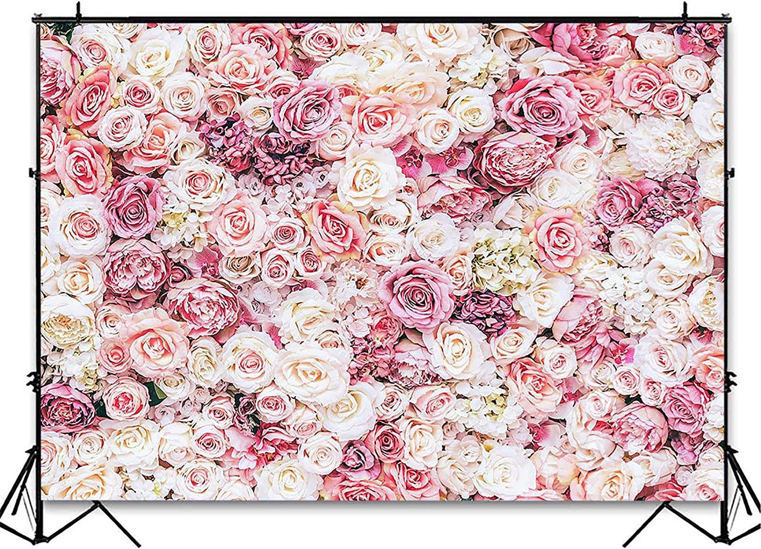 Floral Backdrop for Parties Photoshoot Pink Rose Flowers Wedding Birthday Party Photography Background - Decotree.co Online Shop