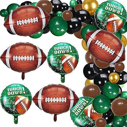 Football Party Balloon Garland Kit, 104 Pcs Black Gold Green Brown Balloons Arch Football Shaped Foil Balloons for Football Theme Party Super Sunday Touchdown Party Decoration - Decotree.co Online Shop