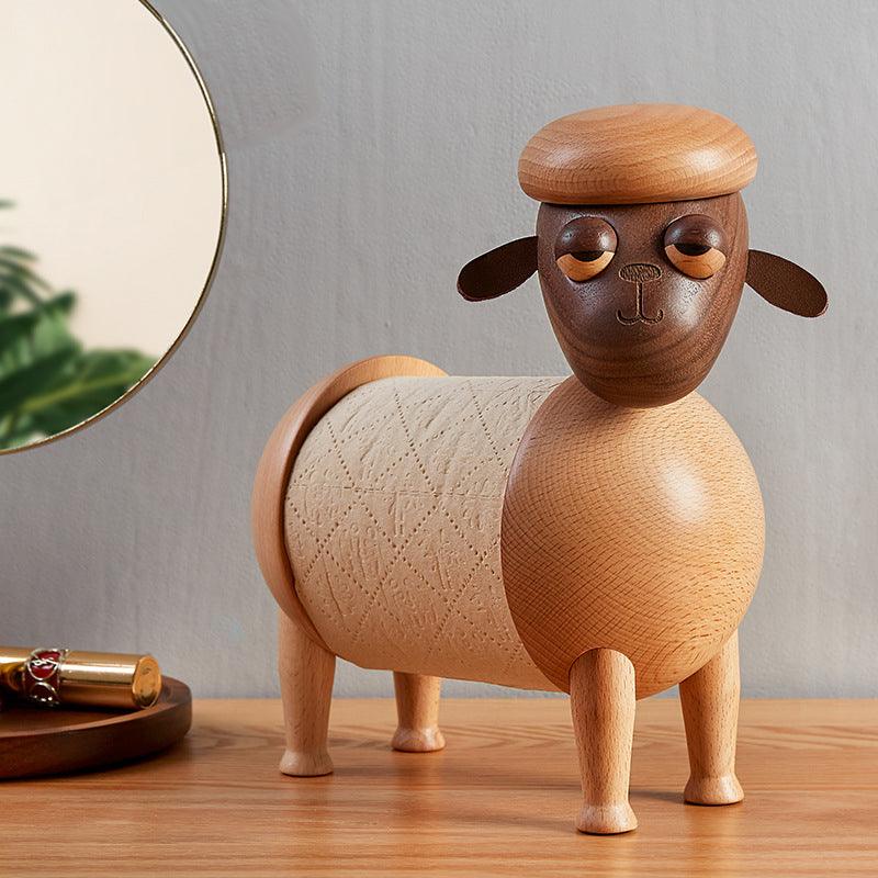 Funny Sheep Wooden Tissue Box Cover, Tissue Box Holder - Decotree.co Online Shop