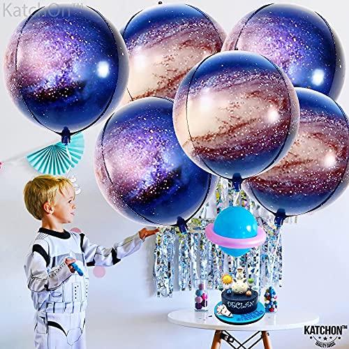 Galaxy Balloons for Galaxy Party Decorations, Galaxy Party Supplies | Large 22 Inch 360 Round Sphere 4D Space Balloons for Galaxy Birthday Party - Decotree.co Online Shop