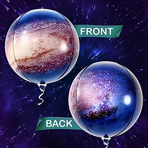 Galaxy Balloons for Galaxy Party Decorations, Galaxy Party Supplies | Large 22 Inch 360 Round Sphere 4D Space Balloons for Galaxy Birthday Party - Decotree.co Online Shop