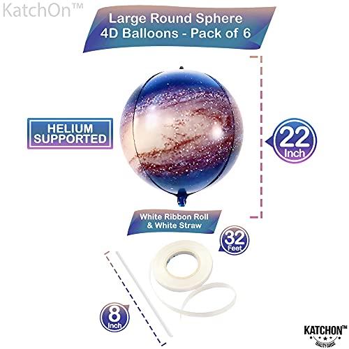 Galaxy Balloons for Galaxy Party Decorations, Galaxy Party Supplies | Large 22 Inch 360 Round Sphere 4D Space Balloons for Galaxy Birthday Party - Decotree.co Online Shop