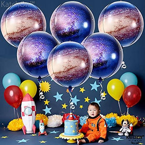 Galaxy Balloons for Galaxy Party Decorations, Galaxy Party Supplies | Large 22 Inch 360 Round Sphere 4D Space Balloons for Galaxy Birthday Party - Decotree.co Online Shop