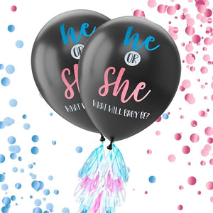 Gender Reveal Balloon Kit ââ‚?2-Pack Giant XL Confetti Balloons with 24 Tassels and String ââ‚?Gender Reveal Party Supplies, 36-Inch Diameter Balloons - Decotree.co Online Shop