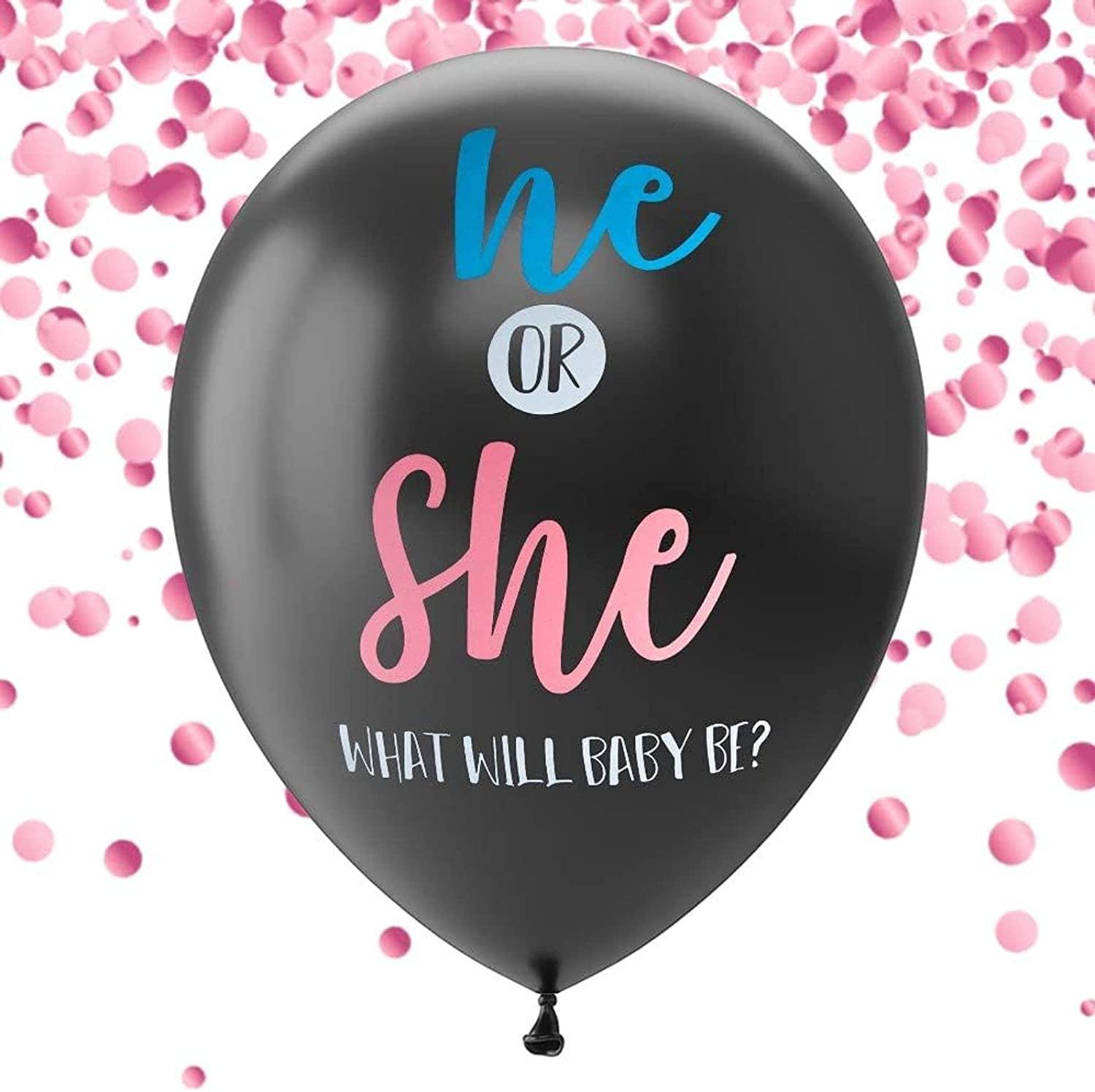 Gender Reveal Balloon Kit ââ‚?2-Pack Giant XL Confetti Balloons with 24 Tassels and String ââ‚?Gender Reveal Party Supplies, 36-Inch Diameter Balloons - Decotree.co Online Shop