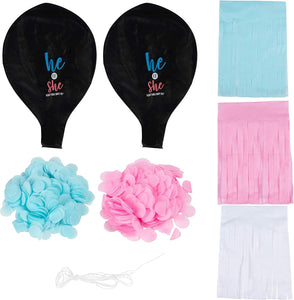 Gender Reveal Balloon Kit ââ‚?2-Pack Giant XL Confetti Balloons with 24 Tassels and String ââ‚?Gender Reveal Party Supplies, 36-Inch Diameter Balloons - Decotree.co Online Shop