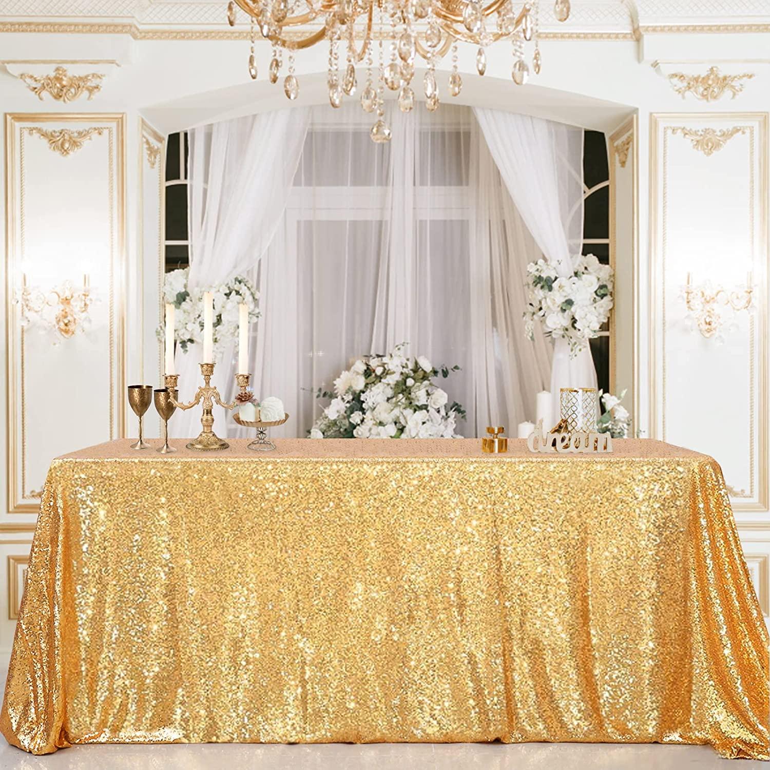 Glittery Sequin Table Runner Sequin Fabric Tablecloth for Wedding Reception - Decotree.co Online Shop