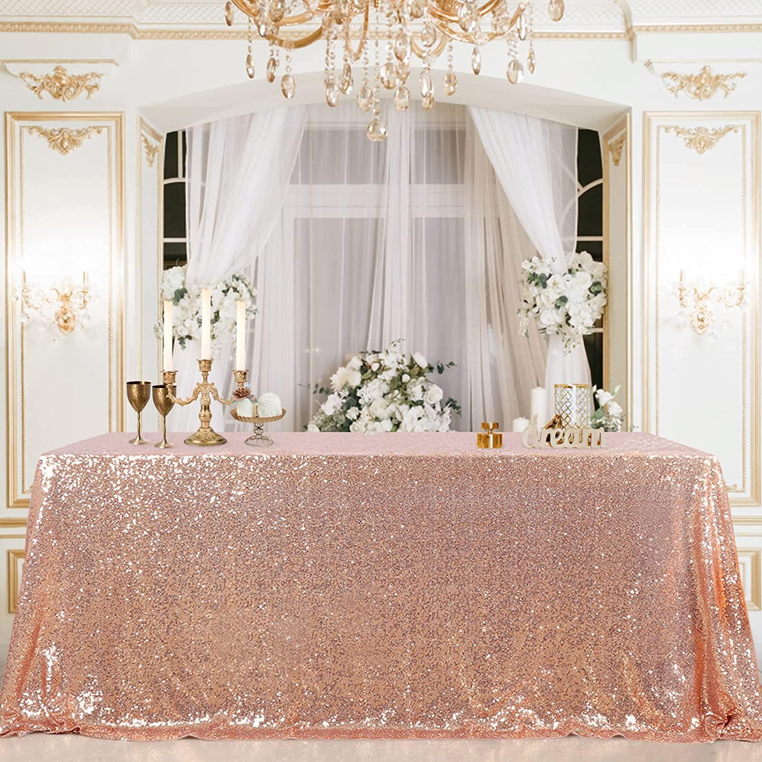 Glittery Sequin Table Runner Sequin Fabric Tablecloth for Wedding Reception - Decotree.co Online Shop