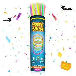 Glow Sticks Party Supplies 100pk - 8 Inch Glow in the Dark Light Up Sticks Party Favors - Decotree.co Online Shop