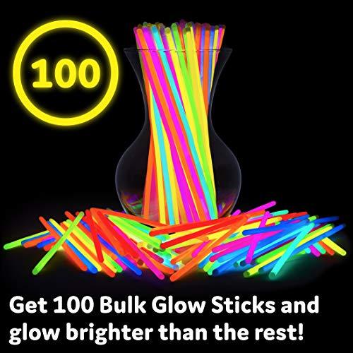 Glow Sticks Party Supplies 100pk - 8 Inch Glow in the Dark Light Up Sticks Party Favors - Decotree.co Online Shop