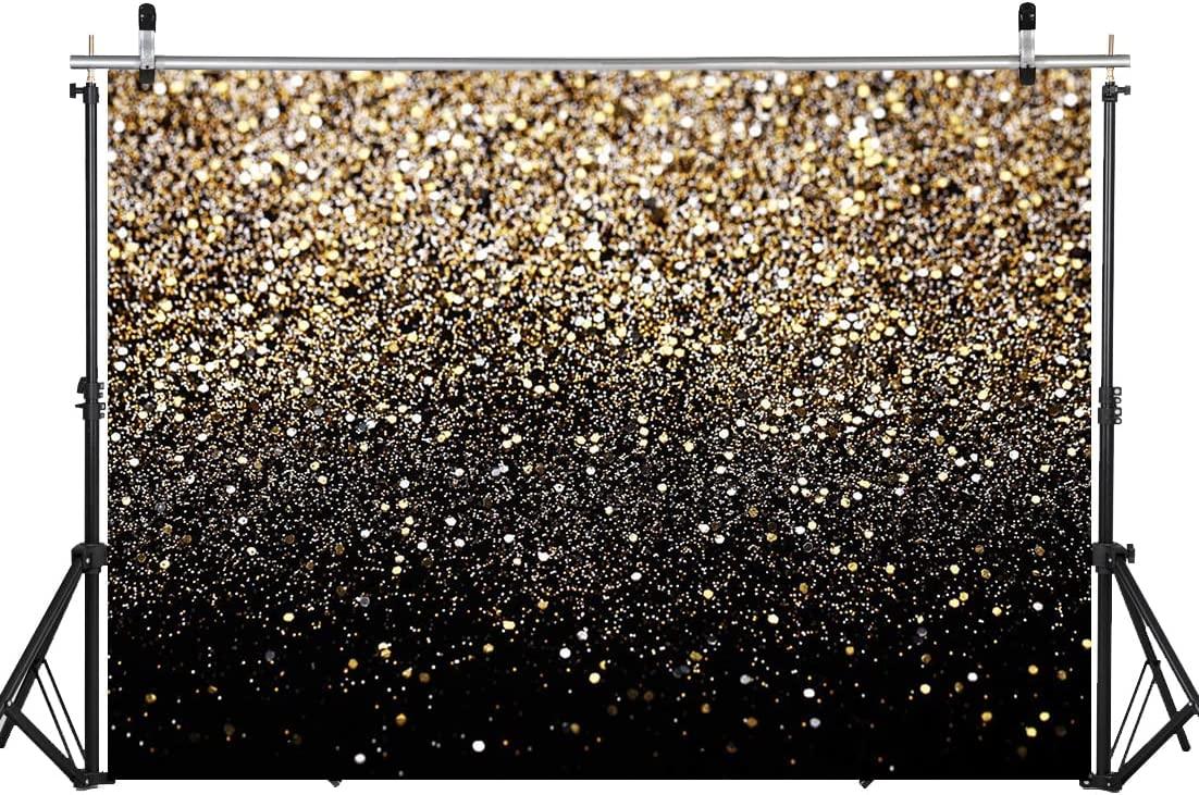 Gold Backdrop Glitter Backdrop Gold Spots Backdrop Black and Gold Backdrop Wedding Backdrop - Decotree.co Online Shop