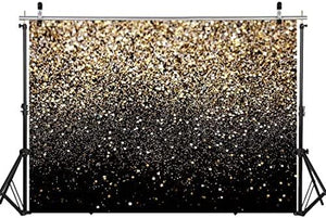 Gold Backdrop Glitter Backdrop Gold Spots Backdrop Black and Gold Backdrop Wedding Backdrop - Decotree.co Online Shop