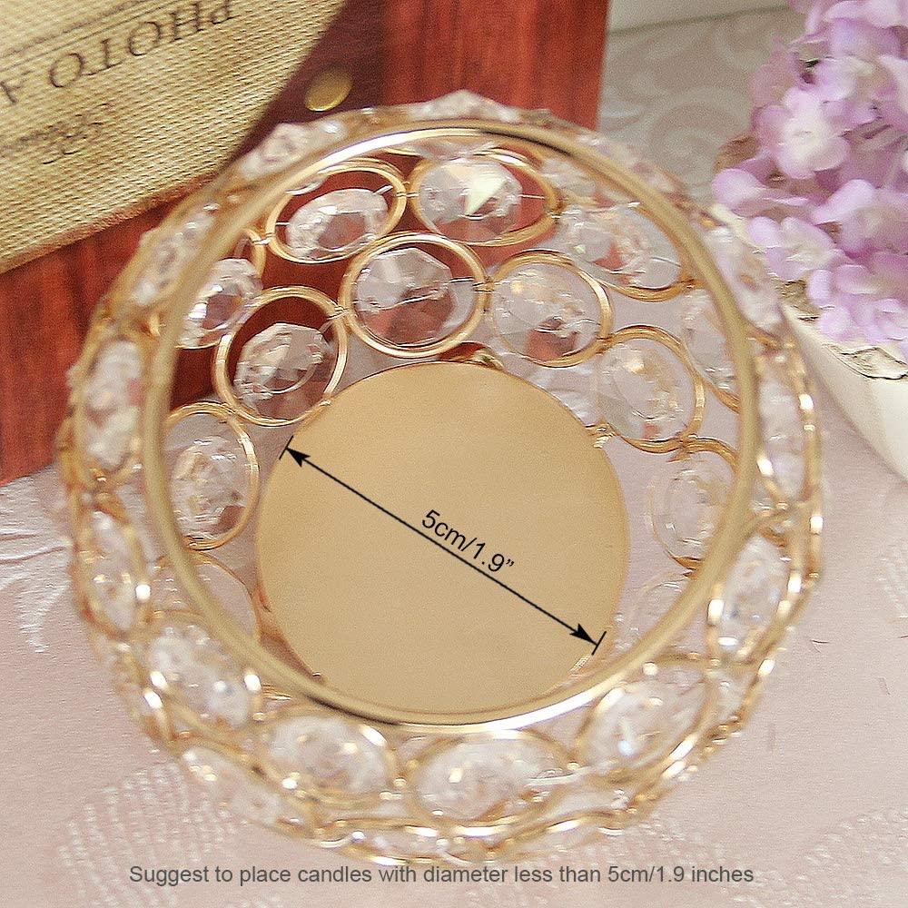 Gold Crystal Bowl Tea Light Candle Holders for Wedding Coffee Office Table Decorative Centerpieces - Decotree.co Online Shop