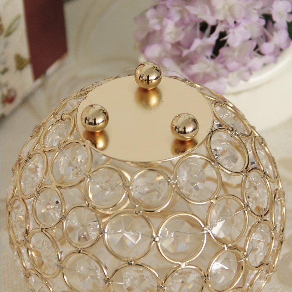 Gold Crystal Bowl Tea Light Candle Holders for Wedding Coffee Office Table Decorative Centerpieces - Decotree.co Online Shop