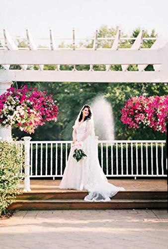 Gorgeous Wedding Lace Veil Floral Long Cathedral Veils for Brides Soft Tulle Bridal Veils with Comb 118" (Ivory) - Decotree.co Online Shop