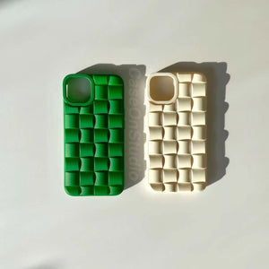 Green & Beige Weave iPhone 14 13 12 11 Pro Max case iPhone 13 12 mini case iPhone XS Max - Decotree.co Online Shop