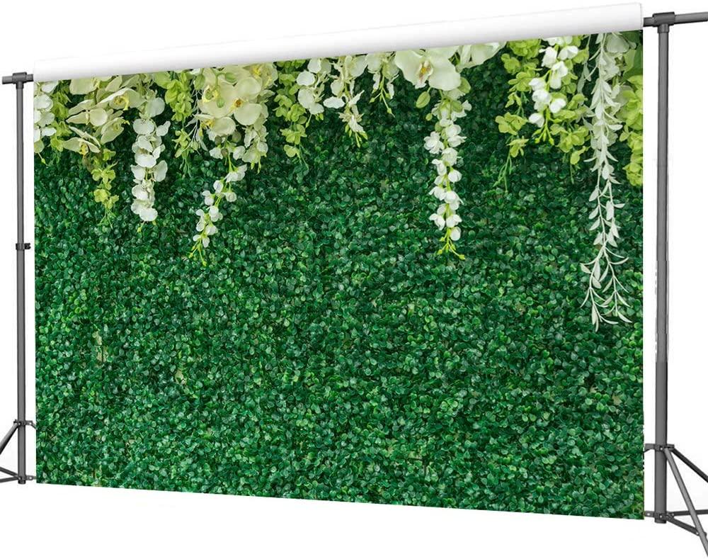 Greenery Backdrop with Flowers Green Leaf White Flower Photo Backdrops Bridal Shower Backdrop - Decotree.co Online Shop